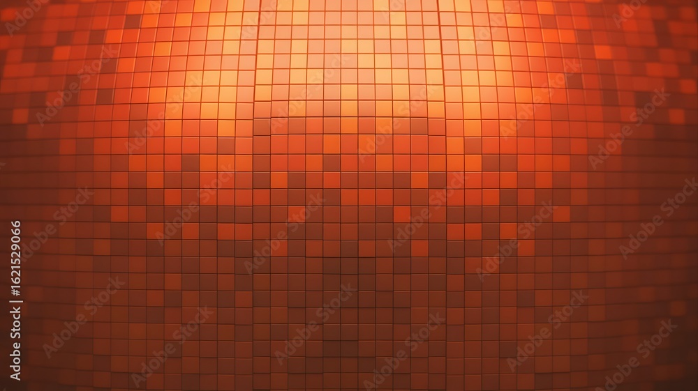 Poster seamless orange and brown tiled surface with curved gradient lighting background texture