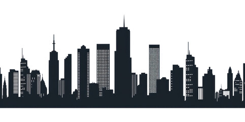 Obraz premium PNG Modern city skyline silhouette illustration