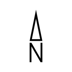 Architectural north arrow and compass outline vector