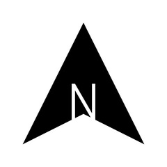 Architectural north arrow and compass outline vector