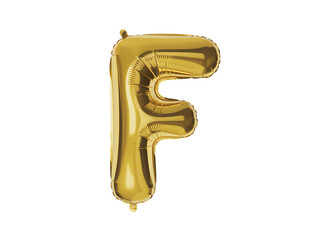 Photo of golden letter f balloon isolated on transparent background, perfect for celebrations, parties, and special occasions