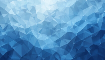 Abstract Geometric Low Poly Background in Shades of Blue with Polygons