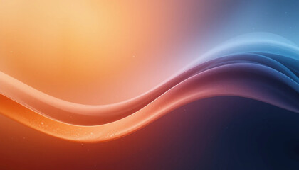 Abstract Smooth Flowing Wave Lines in Warm Orange and Dark Tones with Subtle Particles