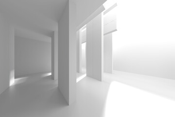 Minimalist architectural space highlighting clean lines and open design. 3d render