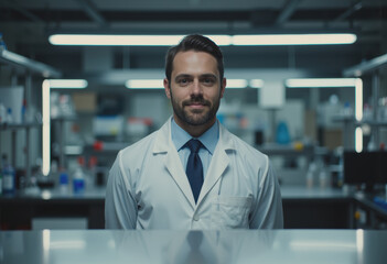 Fototapeta premium Adhesive chemist in a lab developing innovative bonding formulations