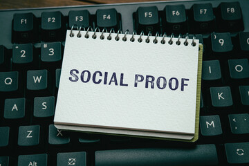 Social Proof notebook image for Business. Suitable for articles on marketing, consumer behavior,...