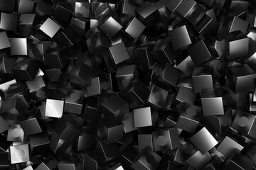 Abstract geometric composition with black cubes. 3d render.