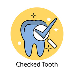Checked Tooth Icon. Vector Design