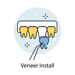 Veneer Install Icon. Vector Design