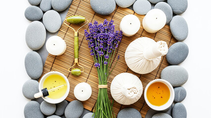 Spa and Wellness Essentials Lavender, Massage Tools, and Serenity