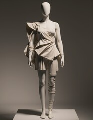 Obraz premium Fashion display mannequin in a neutral pose showcasing modern design