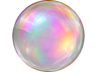 Obraz premium Iridescent bubble sphere abstract pastel rainbow background. Isolated On Transparent Background
