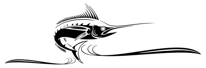 line art illustration for a swordfish