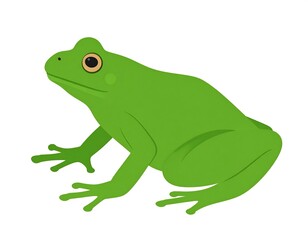 Side view of a bright green frog (1)