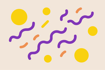 Purple Yellow Squiggle Texture with Organic Elements