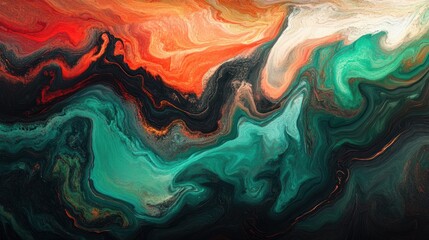 Abstract swirling paint textures. Colorful fluid art background. Possible use for wallpaper, poster, or website design