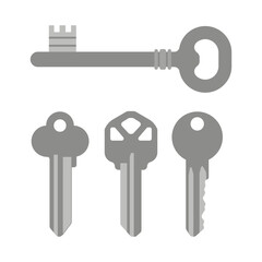 Illustration key steel grey realistic unique design