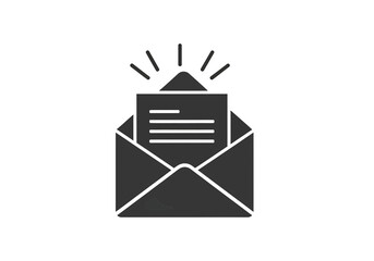 Vector art of an envelope with a letter inside symbolizing the arrival of an important email or message, representing communication and notification