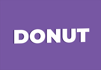 DONUT Bold Typography on Purple Background – Editable Sweet Food Vector

