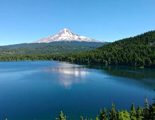 Mountain reflecting in serene lake