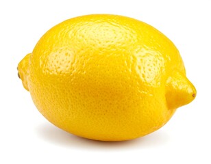 Single lemon, bright yellow, glossy skin