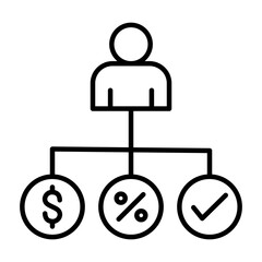 Fototapeta premium Consumer Behavior Icon Vector Illustration Line Version
