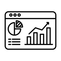 Analytics Icon Vector Illustration Line Version