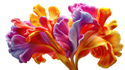 Blossom of Vivid Colors: A breathtaking display of intricately layered petals bursts forth in a symphony of vibrant hues, evoking the freshness of spring.