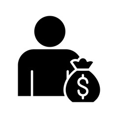 Businessman Icon Vector Illustration Glyph Version