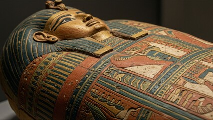 Ancient Egyptian Sarcophagus Closeup