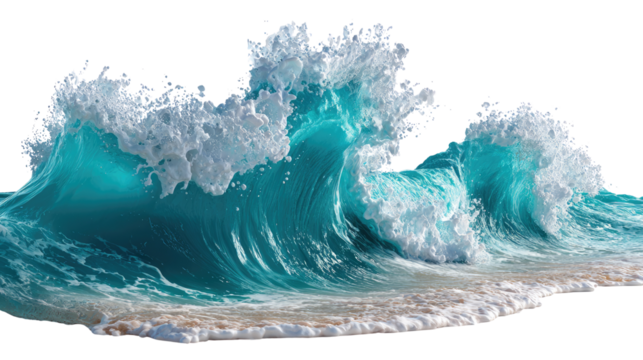 Ocean's Dynamic Symphony: Capturing the raw power and beauty of the ocean. A single, majestic wave surges, revealing the turquoise depths and the energy of the sea. - Powered by Adobe