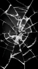 Radially Fractured Glass Pane