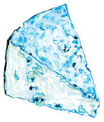 Obraz premium PNG Blue cheese wedge illustration art