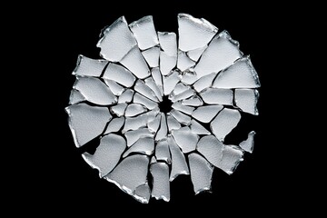 Shattered Glass Fragments in Circular Arrangement