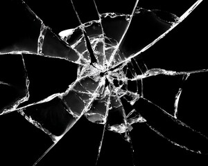 Shattered Glass Pane Fragmentation Detail