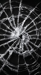 Radial Fracture Pattern in Shattered Glass