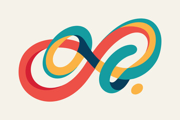 Fototapeta premium Abstract Hand Drawn Continuous Loop Lines