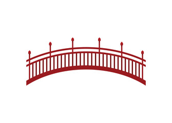 Arched bridge. Simple flat illustration.