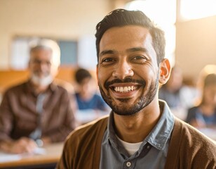 A close-up shot focusing on a student's face as it lights up with understanding