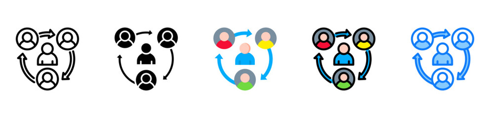 Coordination icon multiple style 