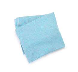 One folded beach towel isolated on white, top view