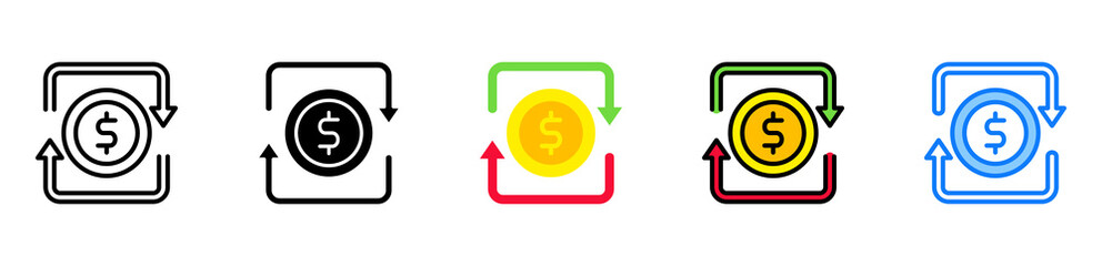 Cash Flow icon multiple style 