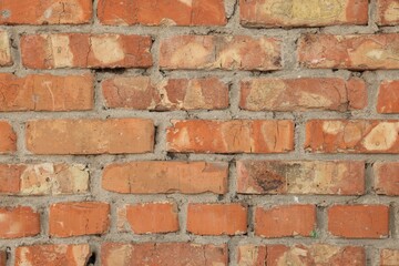 Obraz premium Texture of old brick wall as background, closeup