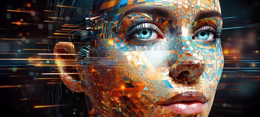 a light mermaid , coming out of the smoke, generative AI