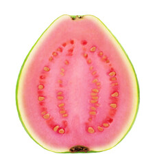 Photo of half of guava isolated on transparent background.