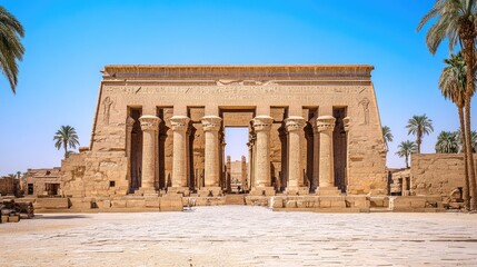Obraz premium The Majestic Temple of Philae: A Glimpse into Ancient Egypt