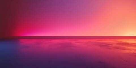 Fototapeta premium Vibrant sunset over a tranquil sea with calm reflections