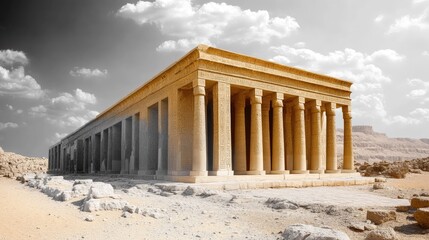 Obraz premium Ancient Egyptian Temple of Seti II in the Desert