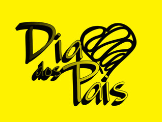 Dia dos pais, celebrating father's day in brazilian portuguese with heart design