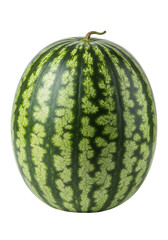 Whole, ripe watermelon, white background isolated